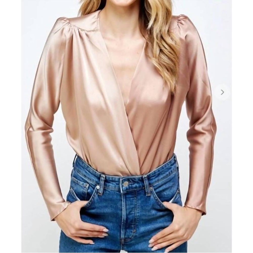 Strut and Bolt Beige and Black Bodysuit
